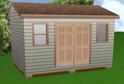 12x16 Storage Shed Plans Package, Blueprints, Material 