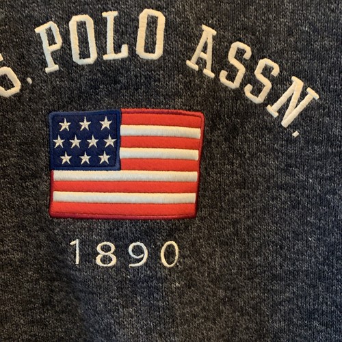 NWT U.S. Polo Assn. Men’s Large Dark Grey Sweater Embroidered Flag On Front - Picture 6 of 17