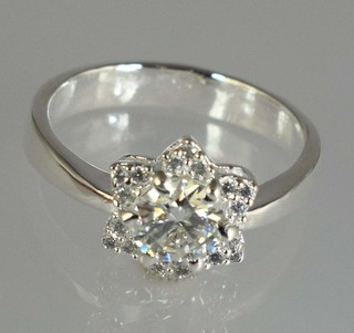 1.16 Ct White Diamond Solitaire 6 x 6 mm Round Cut Certified Ring Tariff Free