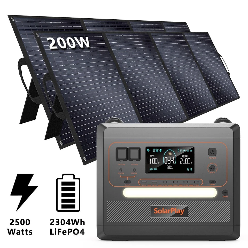 Solarplay Q2402M 2304Wh Tragbare Powerstation Solargenerator für Outdoor Camping