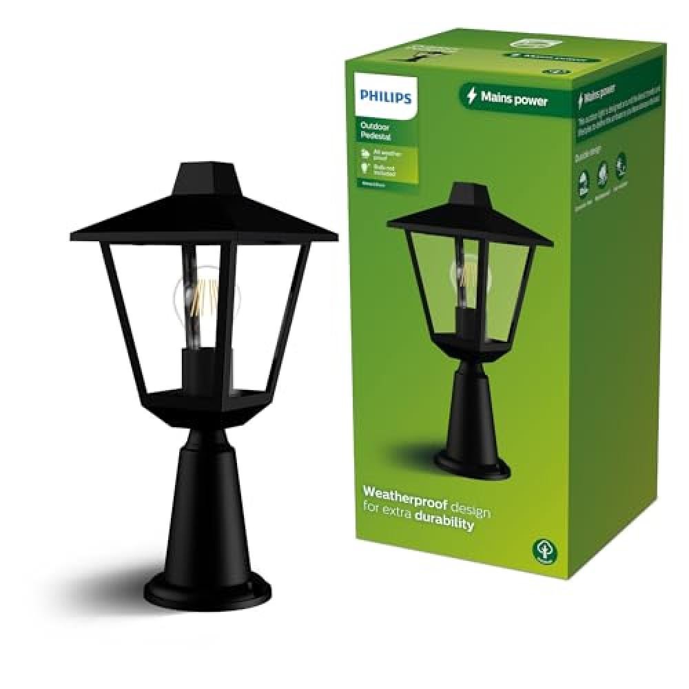 Philips Kinno Lampada Piedistallo Esterni E27 Nera | Illuminazione Giardino