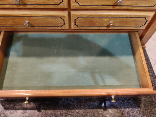Vtg 1998 Thomas Museum Series Wood Green Velvet Jewelry Box 23x13x11” Read - Picture 9 of 19