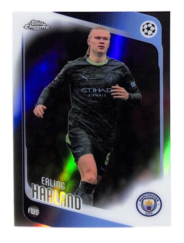 2025-26 Topps Chrome UEFA #181 Erling Haaland Refractor Manchester City Soccer