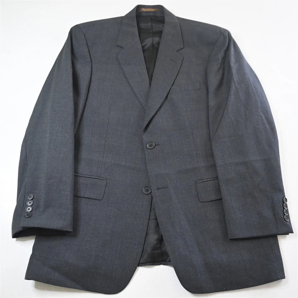 De Colección Brandini 2000s Y2K Boxy 40R 32x32 Gris 100% Lana Hombres Chaqueta Pantalones Traje Foto 2 de 4