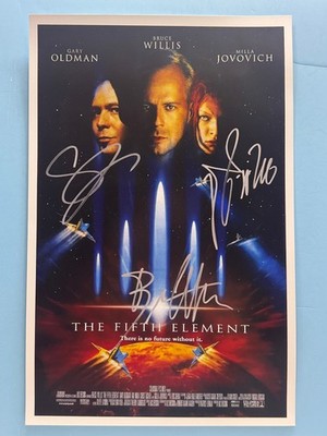 THE FIFTH ELEMENT MOVIE POSTER 11x17 SIGNED by 3 AUTHENTICATED withCOA FREE SHIP