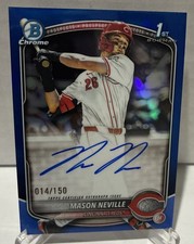 Mason Neville FY Auto RC 2025 Bowman Chrome Draft Blue Refractor /150