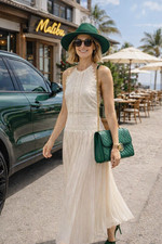 ZARA LIMITED HALTER LACE MIDI DRESS ECRU WHITE sz S 6895/043 ❤️ SALE!