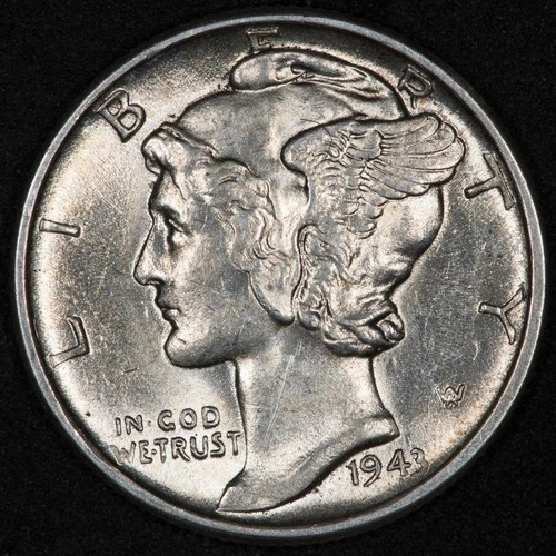 1943-P Mercury Dime Uncirculated  #1943P1