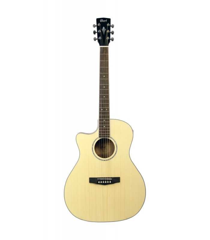 Guitare gaucher Cort GA-ME DX acoustique amplifiée en acajou pore ouvert