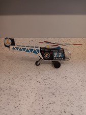 vintage tin highway patrol helicoper toy works 