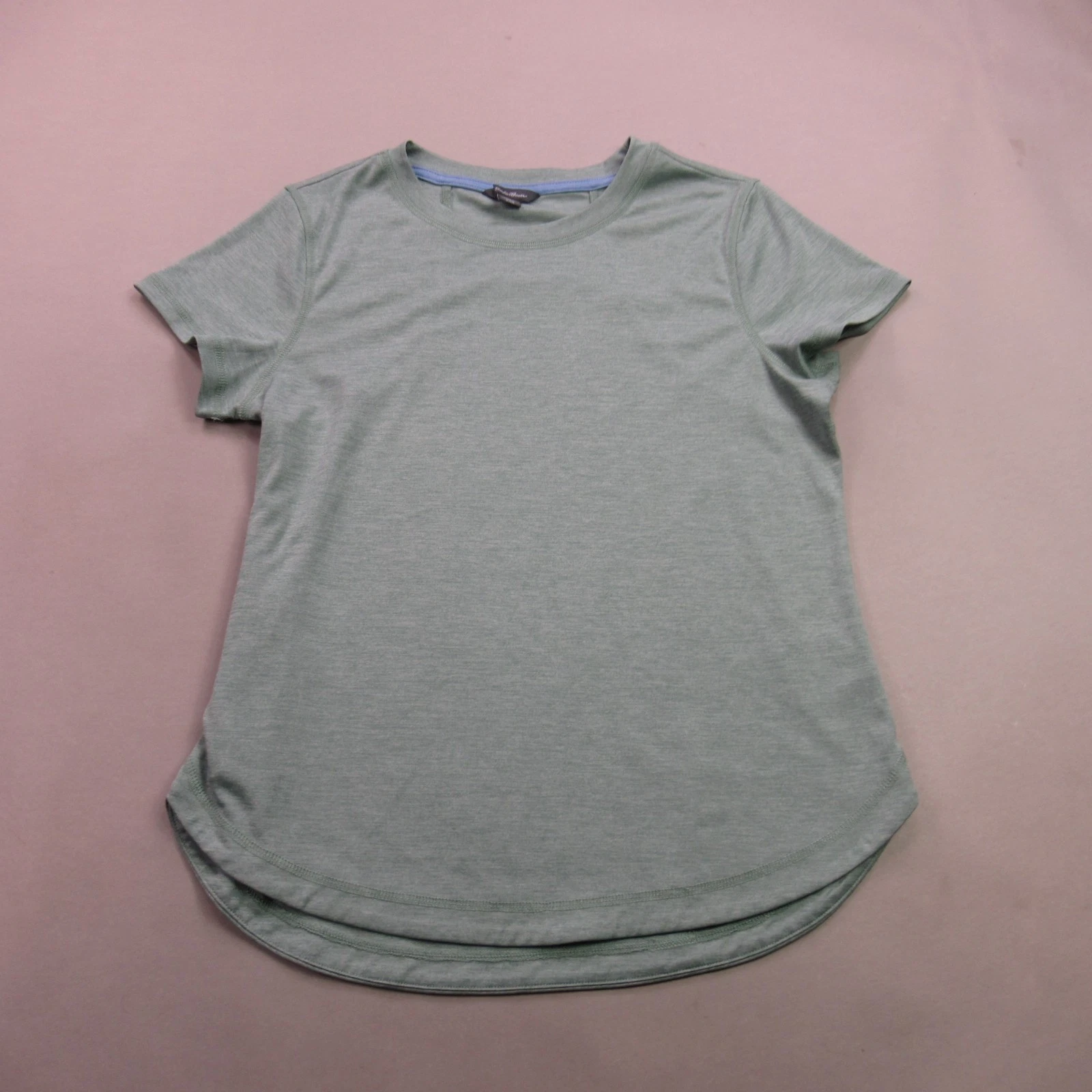 Eddie Bauer Shirt Mens Small Short Sleeve Crew Neck Outdoors Green Casual