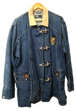 Polo Ralph Lauren Denim Fireman Jacket with patches and corduroy collar