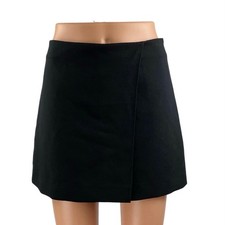 Zara Women's Blue High Waisted Zip Faux Wrap Mini Skirt Shorts Skort Size S