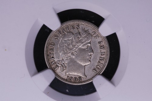 Moneta argento da barbiere 1908-D, classificazione NGC AU-53. Negozio #05511 - Foto 1 di 3
