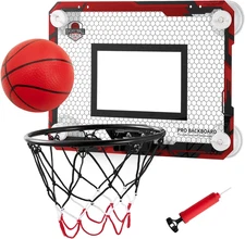 Indoor Mini Basketball Hoops with Powerful Suction Cup, Stick to Windows, Wooden