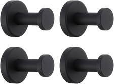 Matte Black Bath Robe Towel Hook 4 Pack, Stainless Steel Bathroom Coat Hook, Wal