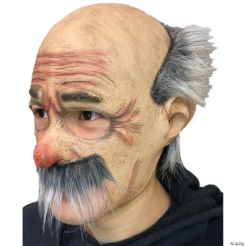 Adults Hairy Harry Old Man Mask - Funny Creepy Halloween Costume Prop - Image 2 of 4
