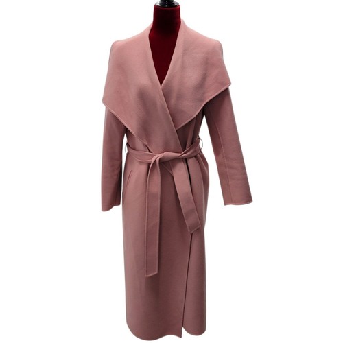 MACKAGE Mai Trench Waterfall Shawl Collar Wrap Coat Handmade 100% Wool Lg J405