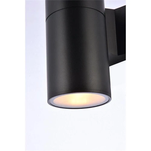 Living District Raine 1-Light Modern Aluminum Outdoor Wall Light - Black - Picture 4 of 6
