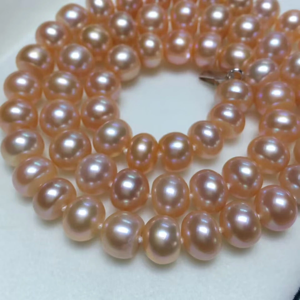 gorgeous8-9mm south sea near round pink  pearl necklace 17inch(mr) - Image 2 of 3