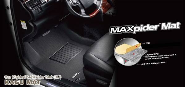 3D MAXpider KAGU Floor Liner Mats BLACK 1ST ROW for LAMBORGHINI URUS 2019 - 2025