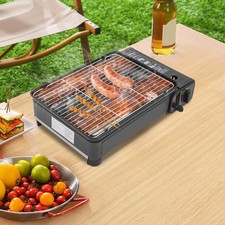 Tragbare Gasgrillplatte Camping Gaskocher mit Tragetasche, Tabletop BBQ Gasgrill