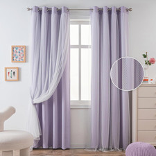 Lilac Curtains for Girls Bedroom  Nursery Kids Purple Lavender Blackout 90 Inch