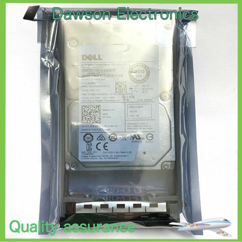 NEU 7FJW4 Dell 300GB 12G SAS 15K 2,5" HDD ST300MP0005 07FJW4 mit Tray