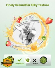 LAMPICK 900W Smoothie Blender w/ 2 22oz Portable Cups Juicer