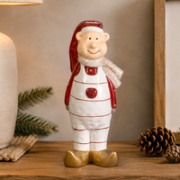 Weihnachtsdeko Vase Wichtel Weiß Figur Weihnachtsmann Deko Festlich Xmas