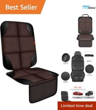 Waterproof Car Seat Protector with Thick Padding  Storage Pockets - Brown