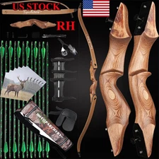 60'' Takedown Recurve Bow 30-50 lbs RH & Arrows Set for Archery Hunting Shooting