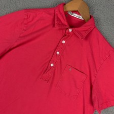 Criquet Polo Shirt Men's Medium M Salmon Pocket Short Sleeve Slim Organic Cotton