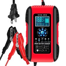 Battery Charger 10-Amp 12/24V LiFePO4 Lead Acid Fully Automatic Battery Maint...