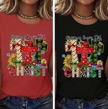 Women's Christian Christmas T-Shirt - "Christmas Begins with Christ" Cross Tee