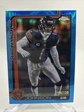 Jaylon Johnson 2025 Topps Chrome Blue refractor #57  146/150 Chicago Bears