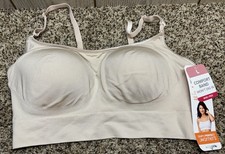 Simply Perfect by Warner's No Dig Seamless Wireless Bra. Beige. Size: Large.