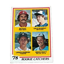 Topps 1978 #708 Rookie Catchers Rookie Card Bo Diaz Dale Murphy Whitt Parrish. rookie card picture