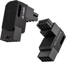 EZDIY-FAB Shield Series 8-Pin PCIe GPU Power Angle Adapter - Black - 2-Pack