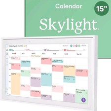Skylight Calendar: 15-inch Wall Planner Digital Calendar Chore Chart-White