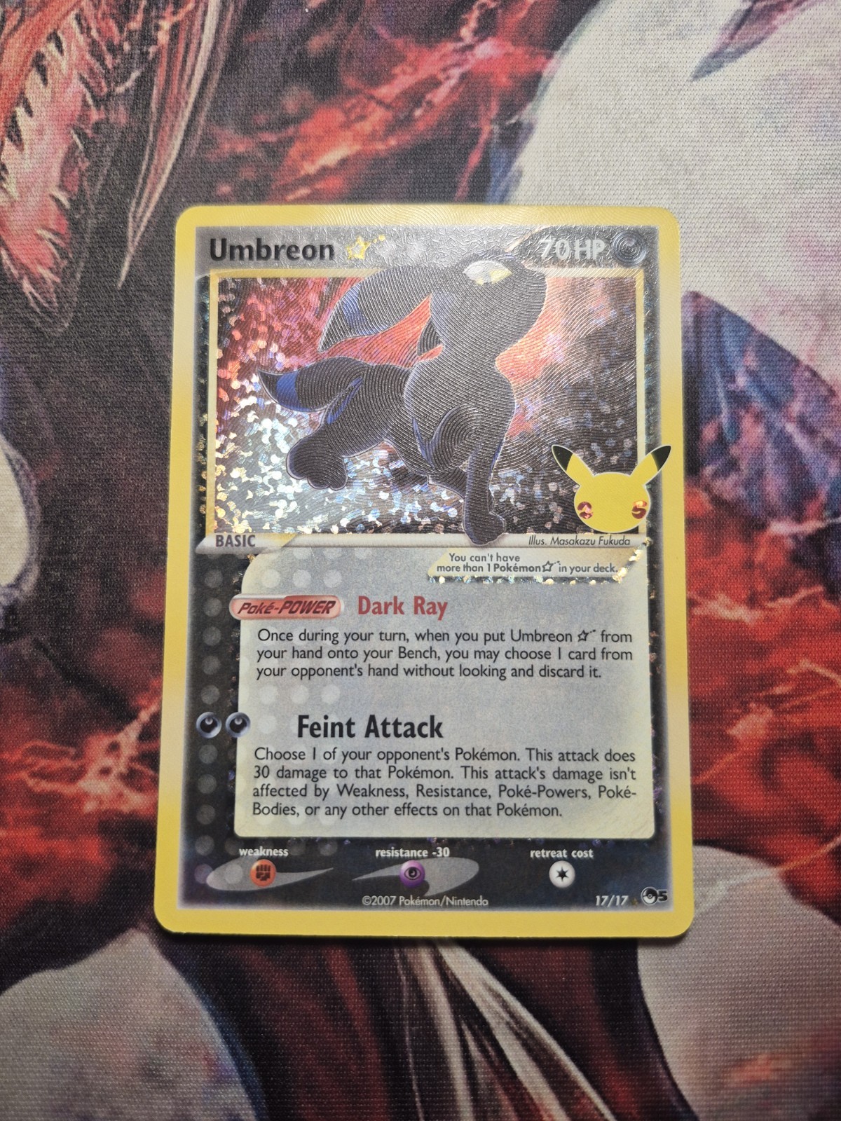 Umbreon Gold Star 17/17 Celebrations 25th Anniversary Holo - Pokemon TCG Card MP