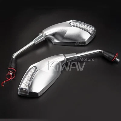 rétroviseurs chromé mat LED indicator 10mm pour Suzuki Street bike B King GSF - Photo 1/4