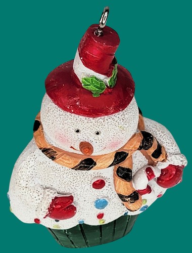 Sparkling Snowman Ornament Holding a Candy Cane Christmas Decoration 4 in. - Picture 3 of 12