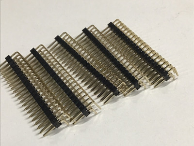 40 Pin Header 90 deg  2x20 in 2.54mm Right Angle Male 5 PACK Gold Color