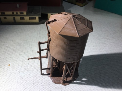 #ad #ad Ho Scale Building. Assembled. Water Tower. Brown. Nice $12.80