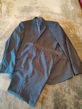 M&S Collection Tailored Fit 2-Piece Suit Indigo Blue Jacket & Trousers 36W / 33L