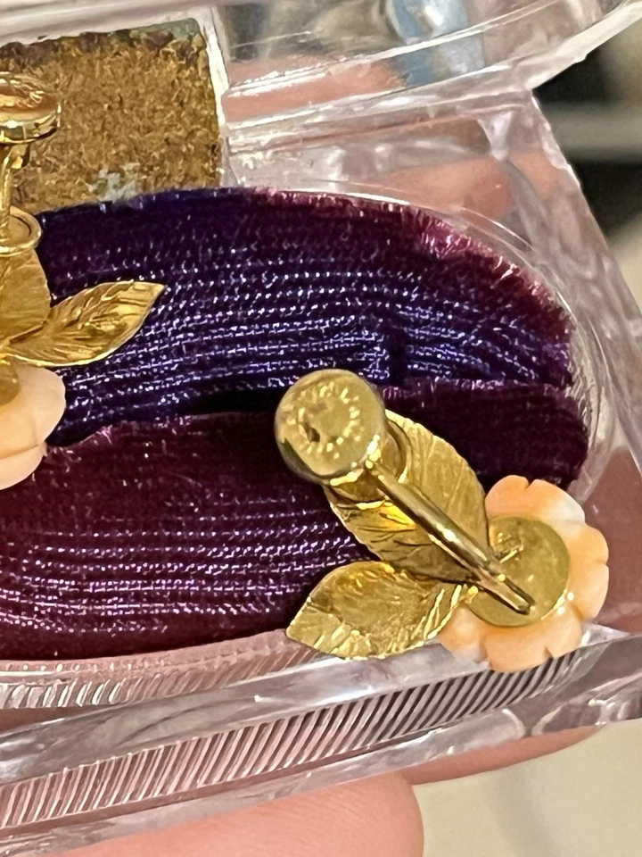 Pendientes Talla Coral 1/20 12k G.f Foto 4 de 4