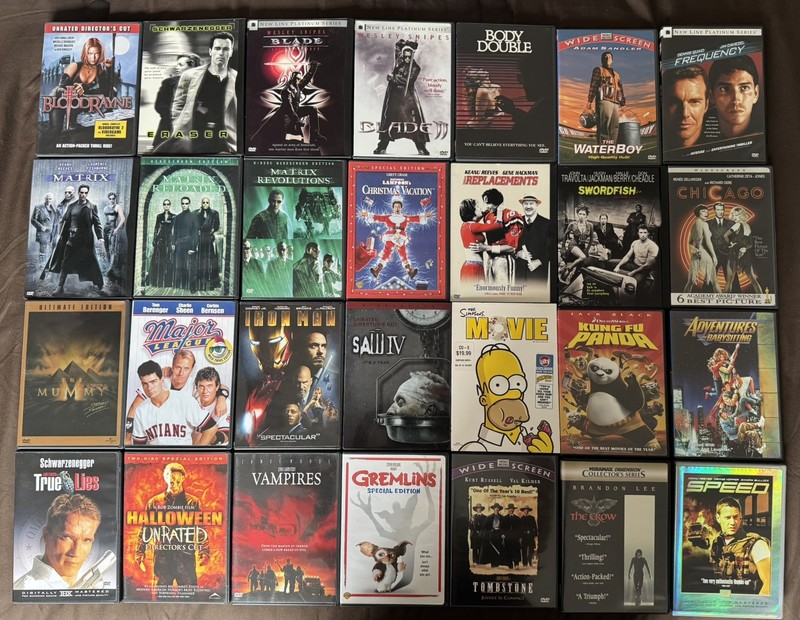 DVD Movie Lot of 28: The Replacements, Swordfish, The Mummy, Iron Man & More
