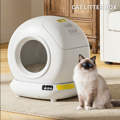 Smart Automatic Cat Litter Box Self Cleaning WiFi APP Large Capacity Quiet White