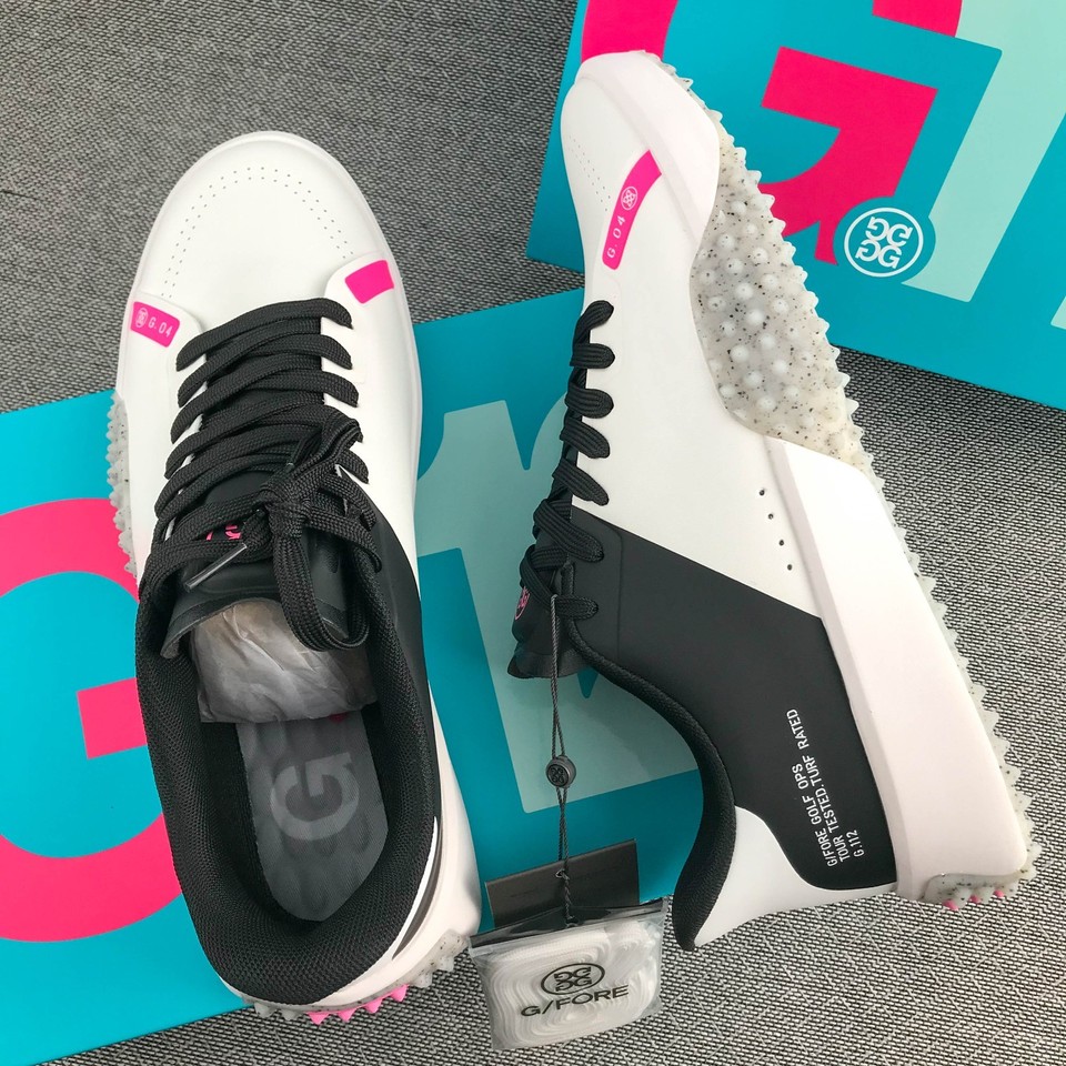G/Fore Men's G.112 SNOW/ONYX Golf Shoes GMF000025 PU Leather Sneakers ...